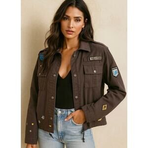 Chaser Peloton Brown Utility Military Jacket Medium